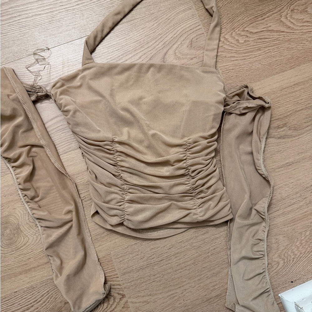 Fashion Nova Beige Halter Top